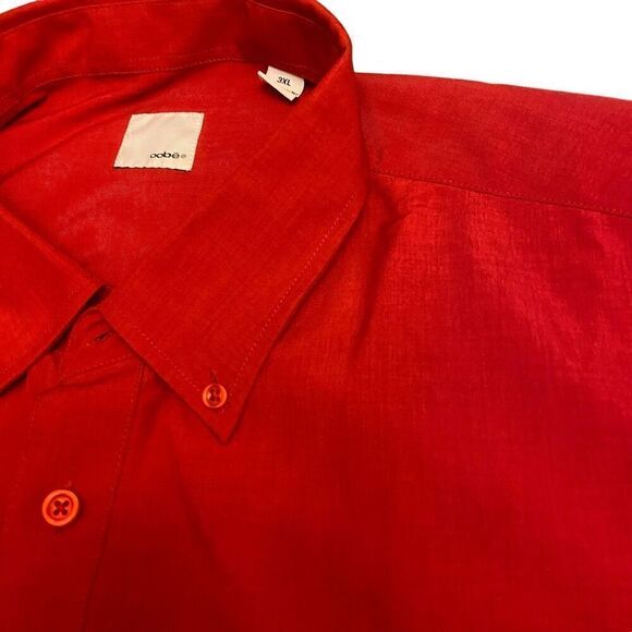 Oobe Chikfila Red Long Sleeve Button Down Team Member Shirt Sz 3XL - Picture 3 of 12